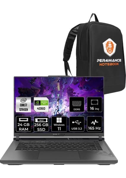 Asus Rog Strix G16 Intel Core I7 13650HX 24GB 256GB SSD RTX4060/8GB 165HZ 16\