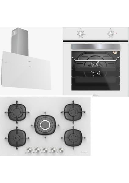 Silverline Sılverlıne 3364 Lınk Flat 90 cm CS5622W01-BO6501W01 Beyaz Ankastre