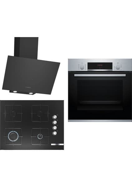 Bosch Siyah 3 Lü Ankastre Set 272 ( HBF514BS1T - POP7C6O12O - DWK64PJ60T )