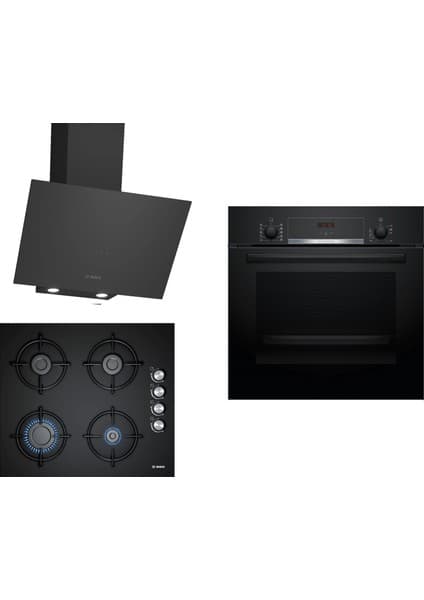Bosch Siyah 3 Lü Ankastre Set 267 ( HBF514BB1T - POP6C6O10O - DWK64PJ60T )