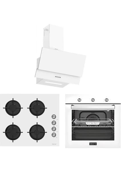 Tecna Beyaz Airfry Özellikli Gazlı Ankastre Set (F-8166 O-8451 D-8811)