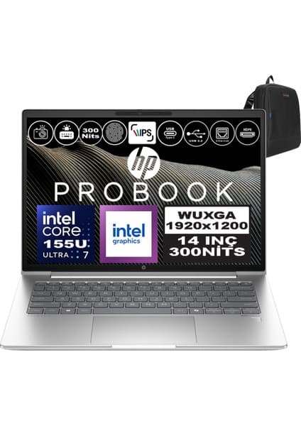 Hp Probook 440 G11 Intel Core Ultra 7 155U Ddr5 24GB 4tb SSD Intel® Aı Boost 14\