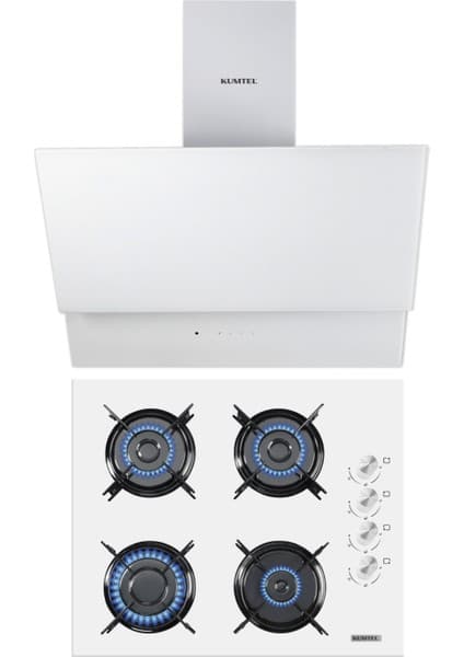 Kumtel Beyaz 2'li Ankastre Cam Set (DA6-835 + KO-40TAHDF)