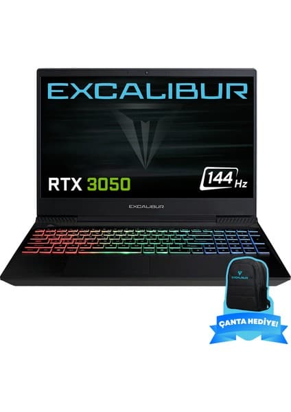 Casper Excalibur G770.1245-BVJ0X-B Intel Core i5-12450H 16GB RAM 500GB NVME SSD GEN4 4GB RTX3050 Freedos Gaming Laptop