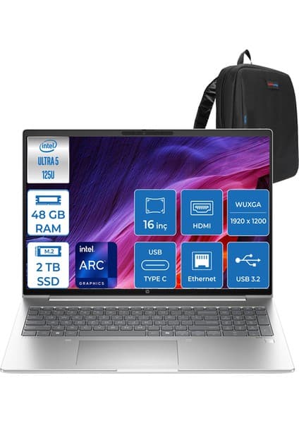 Hp Probook 460 G11 Intel Core Ultra 5 125U Ddr5 48GB 2tb SSD Intel® Aı Boost 16 Wuxga IPS Windows 11 Pro Taşınabilir Bilgisayar 9Y7S7ETP15 + Zettaçanta