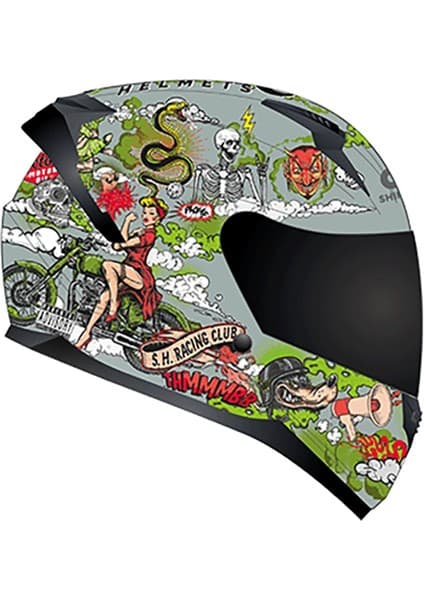 Shiro SH-667SV Blaster Oldskull Motosiklet Kaskı