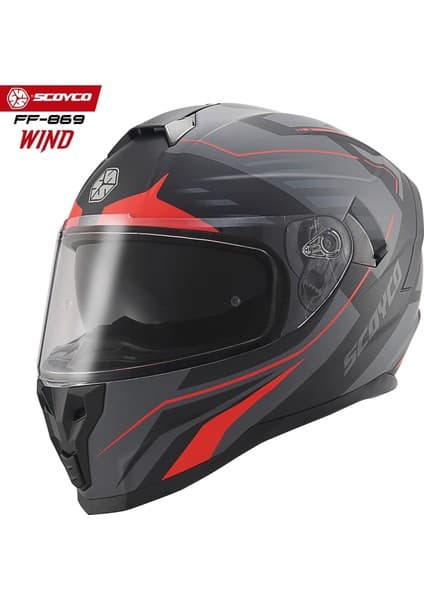 Kaly Scoyco Motosiklet Kaskı 869 Wind Tam Kapalı