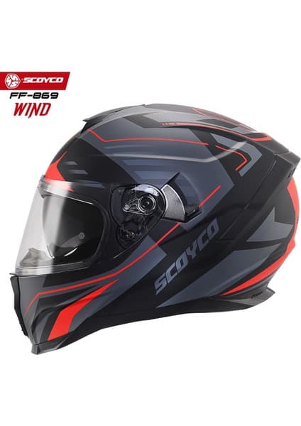 Kaly Scoyco Motosiklet Kaskı 869 Wind Tam Kapalı 8