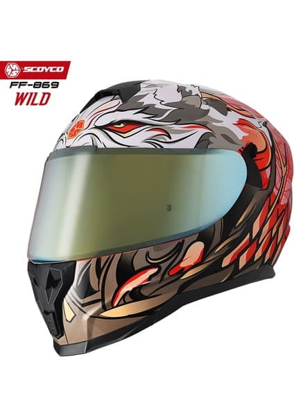 Kaly Scoyco Motosiklet Kaskı 869 Wild Tam Kapalı