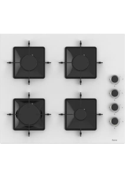 Ferre SS206 Kare Emaye Izg. Beyaz Cam Ocak