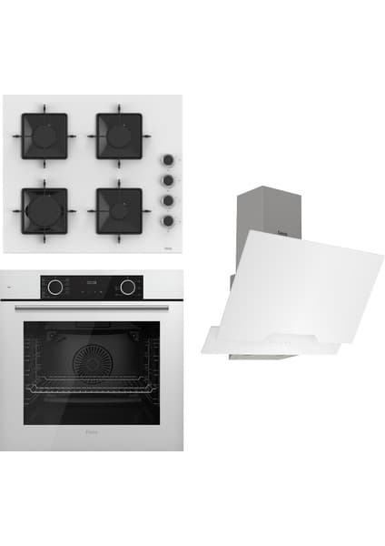 Ferre Fryart Ss Serisi Beyaz Set (SS206 + XE63CB +D064 ) - Kare Emaye Izgara