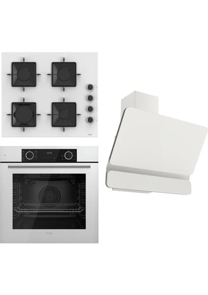 Ferre Fryart Ss Serisi Beyaz Set (SS206 + XE63CB +D081 ) - Kare Emaye Izgara