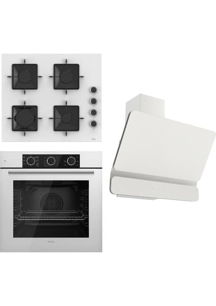 Ferre Fryart Ss Serisi Beyaz Set (SS206 + QXE62CB +D081 ) - Kare Emaye Izgara