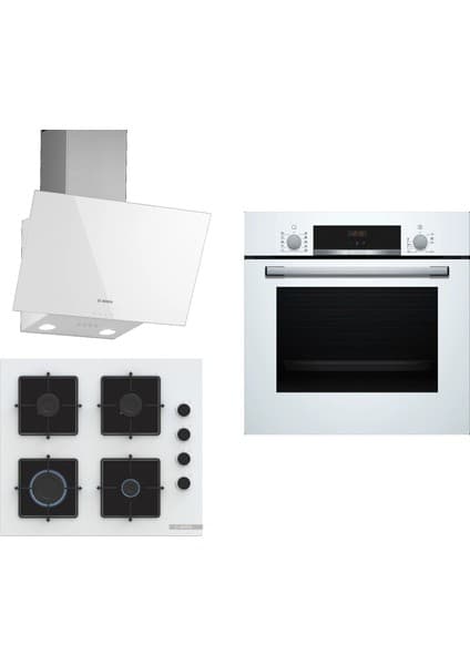Bosch Beyaz 3 Lü Ankastre Set 298 ( HBF512BW1T - POP6C2P30O - DWK63PJ20T ) 5