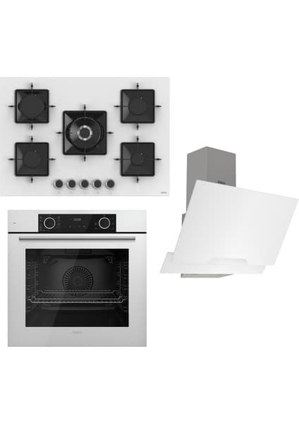 Ferre Fryart Ss Serisi Beyaz Set (SS036 + XE63CB +D064 ) -75'lik Seri - Kare Emaye Izgara