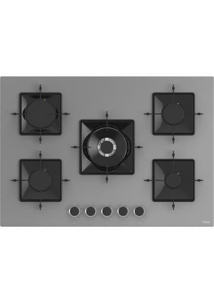 Ferre SS038 Kare Emaye Izg.75 cm Gri Cam Ocak