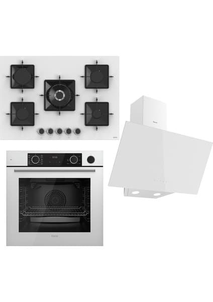 Ferre Steamart Ss Serisi Beyaz Set (SS036 + XE64CB +D078 ) -75'lik Seri - Kare Emaye Izgara