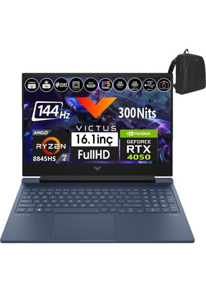 Hp Victus 16-S1023NT Amd Ryzen 7-8845HS Aı 96GB Ddr5 512GB SSD 6GB/RTX4050 Freedos 16.1\