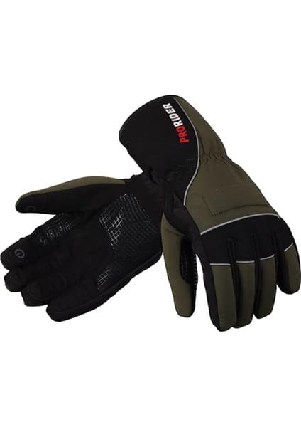 Ebakbak Motosiklet Kışlık Soft Eldiven Hafif Rahat Kumaş Telefon Dokunmatik Motor Eldiveni Haki Yeşil