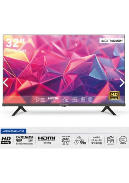Mediastar 32" 81 Ekran Uydu Alıcılı HD LED TV