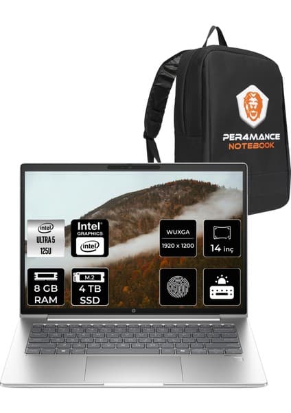 Hp Probook 440 G11 Intel Core Ultra 5 125U 8gb 4tb SSD 14'' Fhd+ Fdos Taşınabilir Bilgisayar & Per4 Çanta A22YQEAPN305