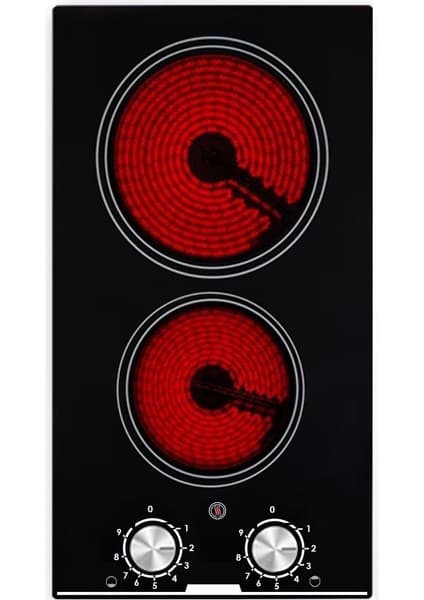 Afm V5-02 Vitroseramik 2'li Ankastre Elektrikli Ocak