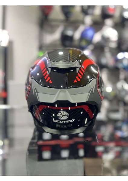 Scoyco 871 Fire Siyah Vizörlü 7