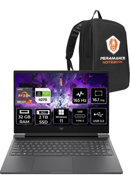 HP Victus 16 AMD Ryzen 7 8840H 32GB 2TB SSD RTX4070/8GB 16.1\