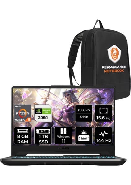 Asus Tuf Gaming A15 Amd Ryzen 5 7535HS 8gb 1tb SSD RTX3050/4GB 15.6\