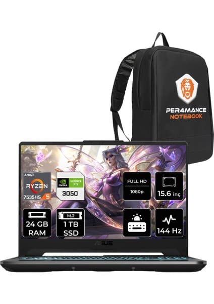 Asus Tuf Gaming A15 Amd Ryzen 5 7535HS 24GB 1tb SSD RTX3050/4GB 15.6\
