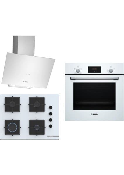 Bosch Beyaz 3 Lü Ankastre Set 302 ( HBF512BW1T - POP7C2P30O - DWK64PJ20T )