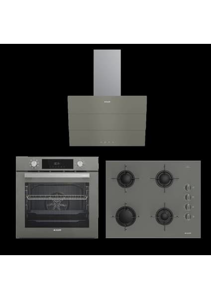 Arçelik Star Gri Cam Ankastre Set