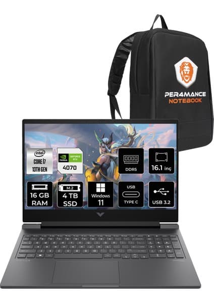 Hp Victus 16 Intel Core I7 13700H 16GB 4tb SSD RTX4070/8GB 144Hz 16.1\