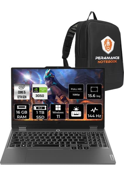 Lenovo Loq Intel Core I5 12450HX 16GB 1tb SSD RTX3050/6GB 95W 15.6\
