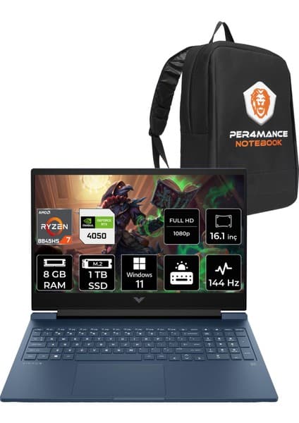 Hp Victus 16 Amd Ryzen 7 8845HS 8gb 1tb SSD RTX4050/6GB 16.1\
