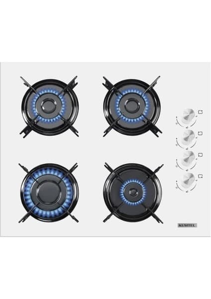 Kumtel KO-40TAHDF Beyaz Cam Ankastre Ocak