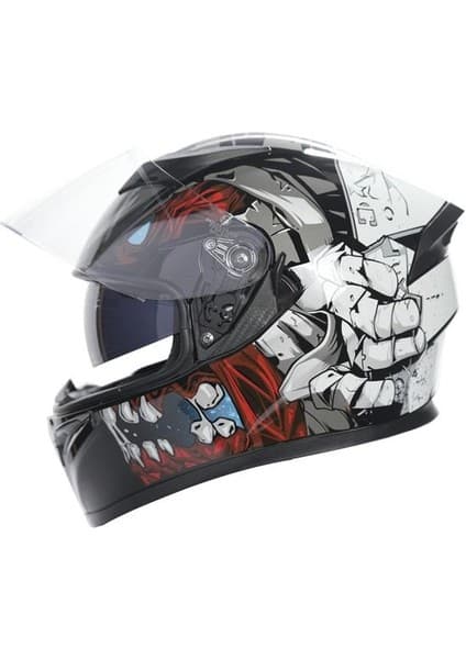 RHKC 316 Full Face Motosiklet Kaskı Kuru Kafa 6