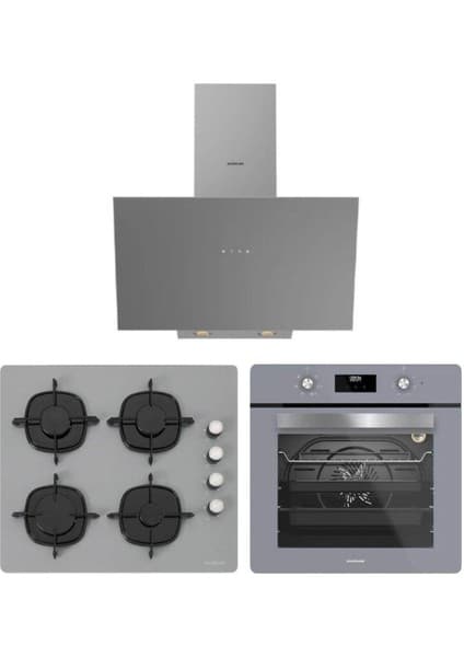 Silverline Gri Cam Ankastre Set ( 3481 Flam - CS5335S02 - BO6502S02 )