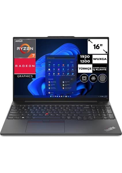 Lenovo Thinkpad E16 Ryzen 7 7730U 40 GB 512 GB SSD Windows 11 Pro 16\