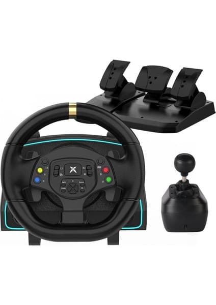 Crk Teknoloji Ps4 Ps3 Pc Xbox One/s/x Ns Uyumlu 1080• Oyuncu Direksiyon Seti Manuel Vites Çift Motorlu 3 Pedallı 6