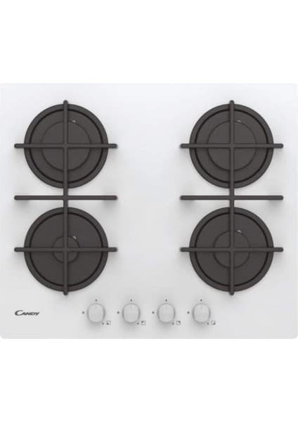 Candy CVG6WW Döküm Izgara Beyaz Cam Ankastre Ocak