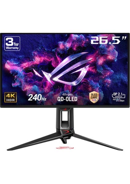 Asus Rog Swıft PG27UCDM Gamıng 4K Qd-Oled Gsync Uyumlu Hdr 400 3840X2160 0.03MS 240Hz 450CD Monitör