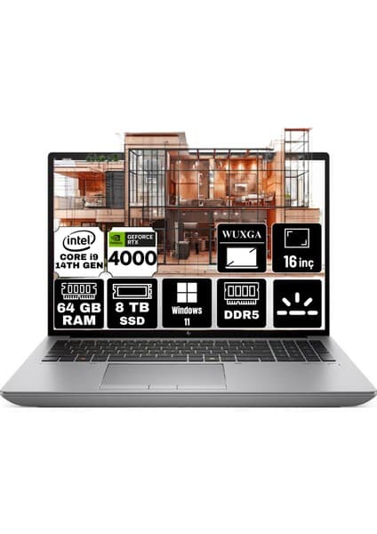 Hp Zbook Fury 16 G11 Intel Core I9-14900HX 64GB 8tb SSD Rtx 4000 Ada 12GB 16\