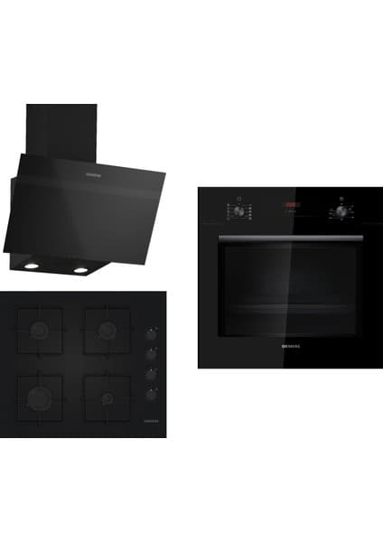 Siemens Ankastre Siyah 3 Lü Set 163 (HB012FBB1T-EO6C6PP30O-LC63KPJ61T ( 60T))