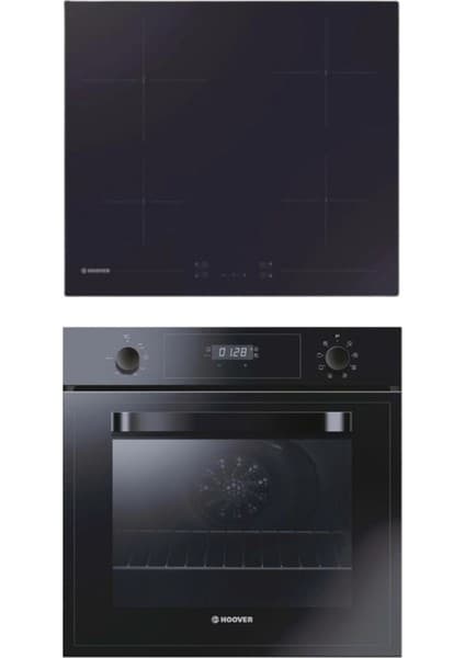 Hoover Elektrikli Turbolu Siyah Cam 2'li Ankastre Set (HH64CCB-3051B)