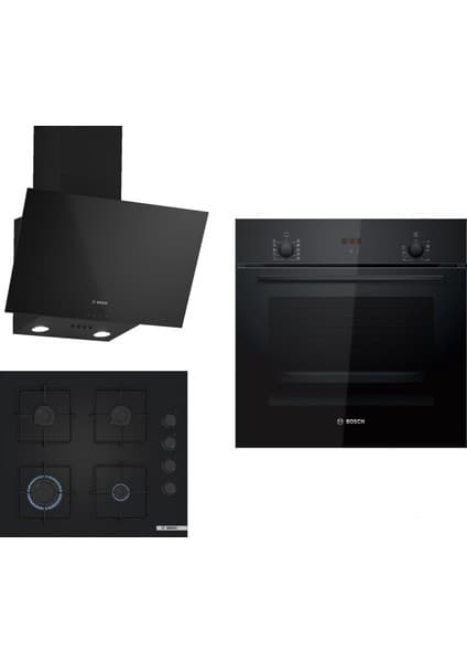 Bosch Siyah 3lü Ankastre Set 314( HBF512BB1T - POP6C6P30O - DWK63PJ60T ( 61T ) )