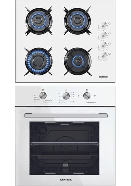 Kumtel 2'li Beyaz Ankastre Set (Ocak-Fırın)