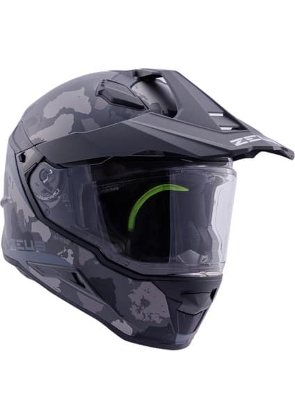 Zeus ZS-913 Bf6 Matt Black Grey Black Silver Kapalı Kask