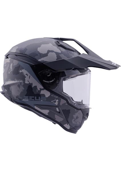 Zeus ZS-913 Bf6 Matt Black Grey Black Silver Kapalı Kask 8