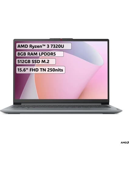 Lenovo IdeaPad Slim 3 AMD Ryzen 3 7320U 8GB 512GB SSD Freedos 15.6\